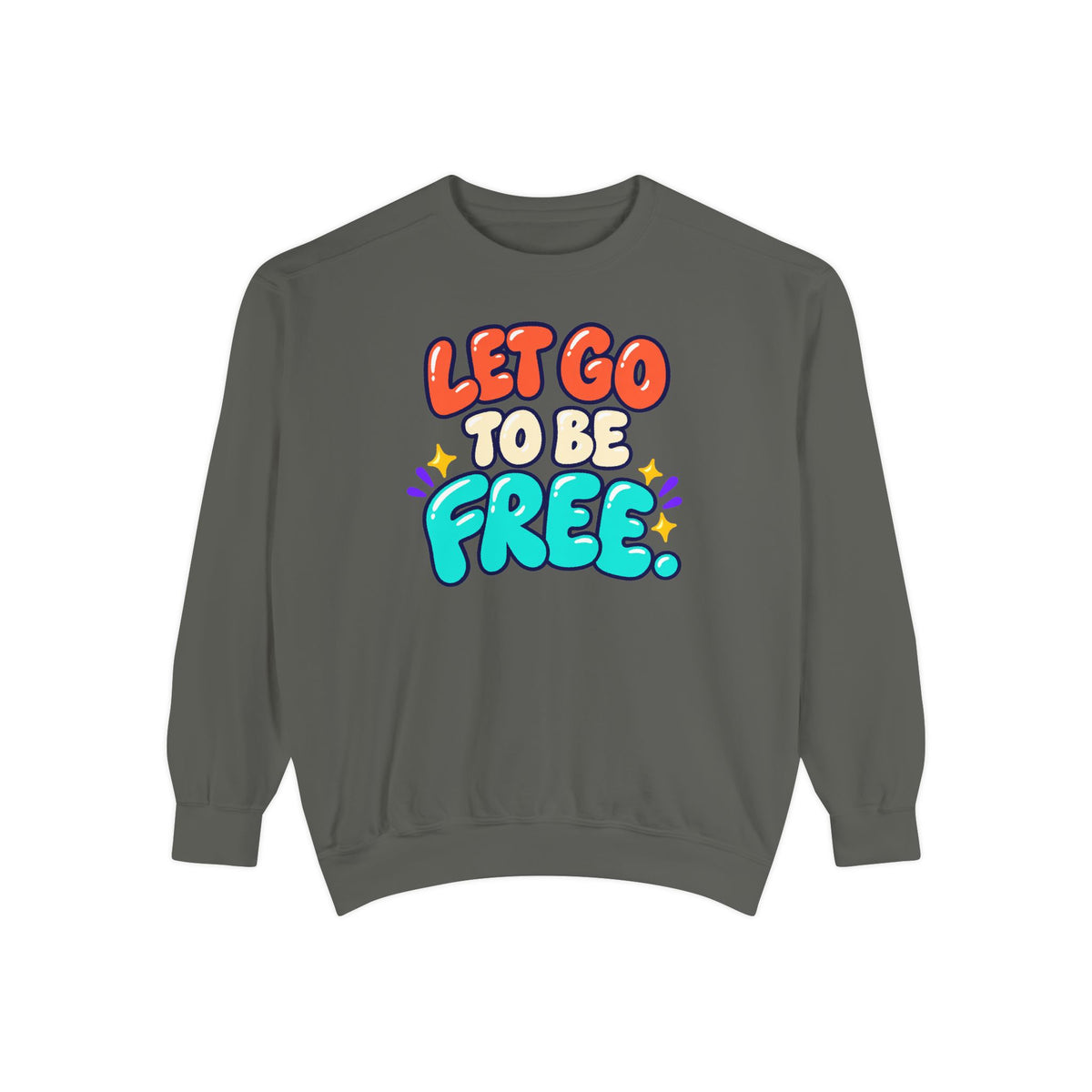 Let Go to Be Free Relaxed-Fit Sweatshirt — Lavender & Gray