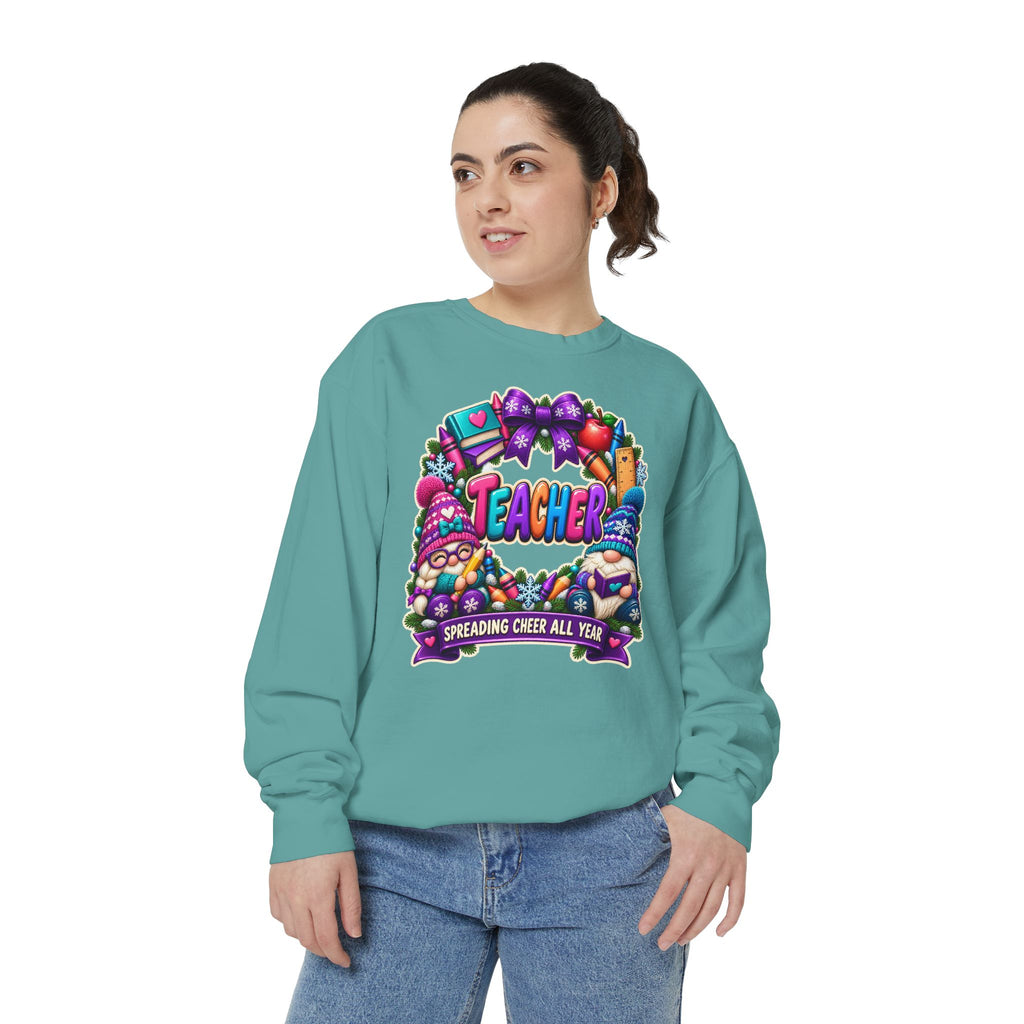 Teacher Spreading Gnomes Cheer All Year Christmas Sweatshirt