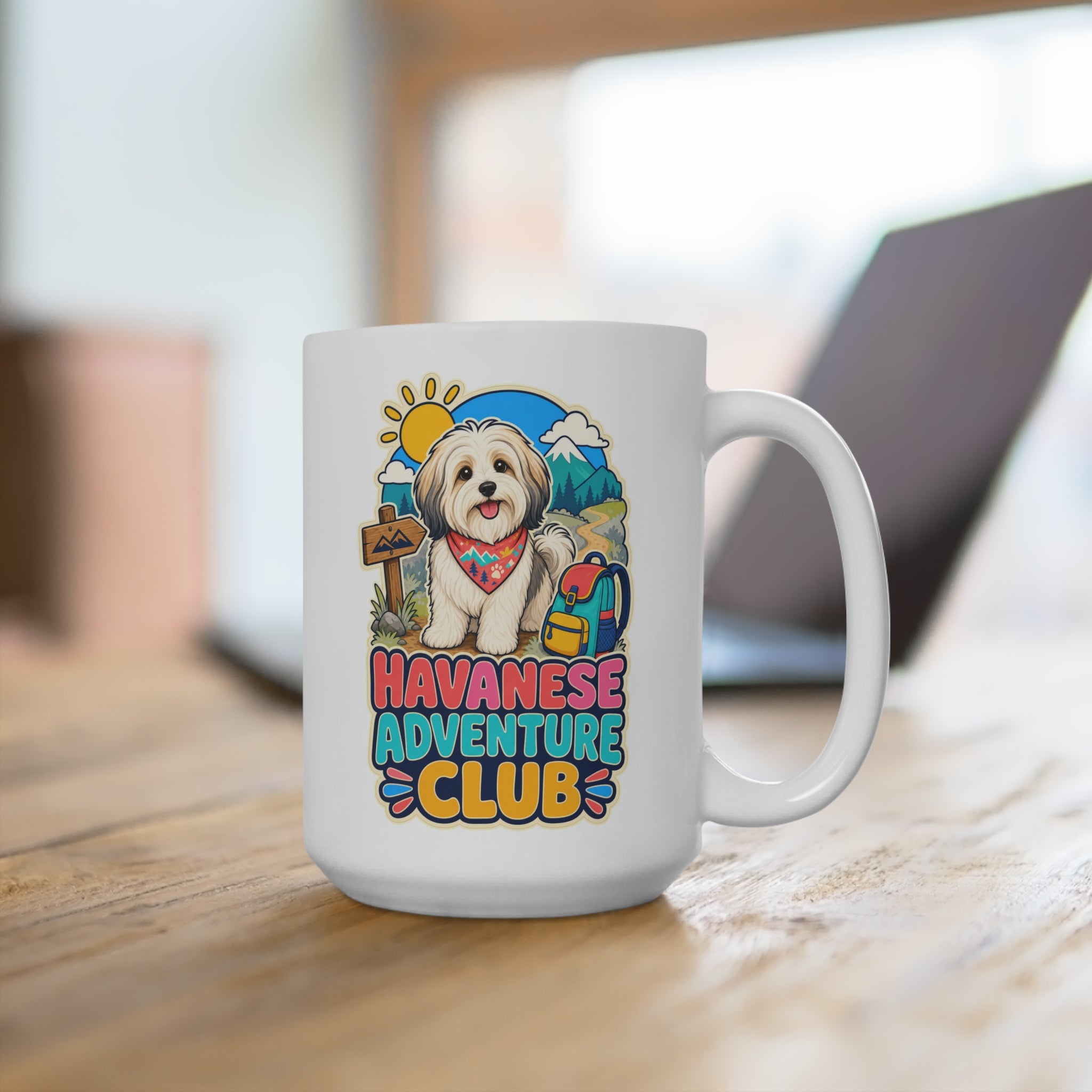 Havanese Adventure Club Mug - Cute Hiking Dog Coffee Cup - Outdoor Havanese Mom, Dad and Pet Lover Gift