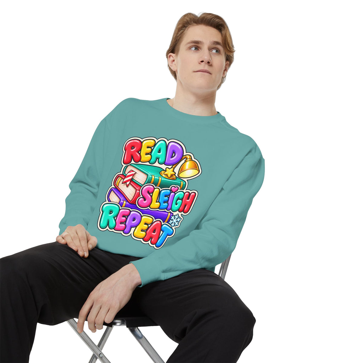 Read, Sleigh, Repeat Christmas Sweatshirt 📚🔔❄️