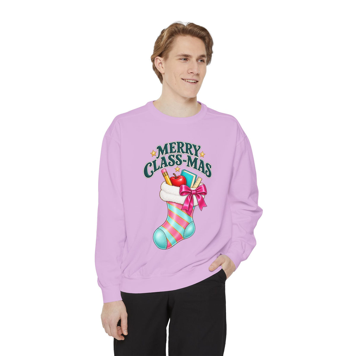 Merry Class-mas Sweatshirt — Christmas Teacher Holiday Stocking Crewneck