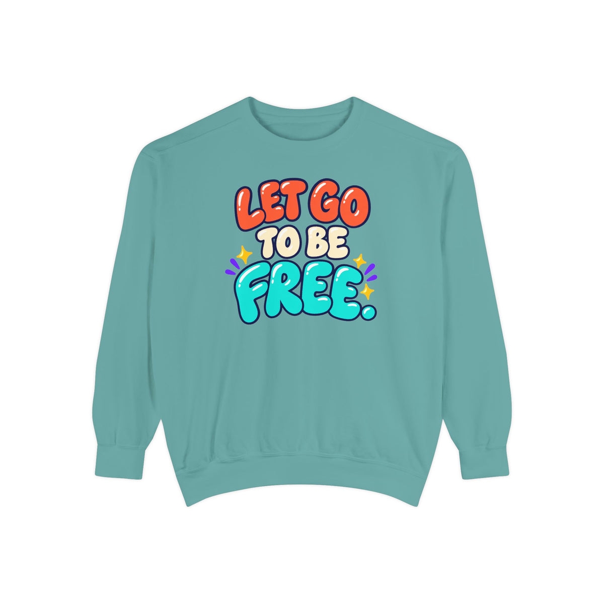 Let Go to Be Free Relaxed-Fit Sweatshirt — Lavender & Gray