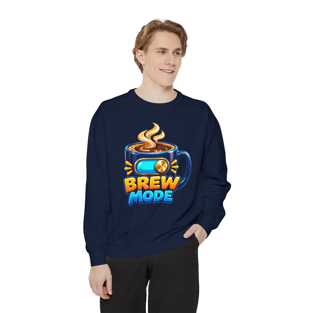 Brew Mode Coffee Lover Crewneck Sweatshirt ☕️ | Cozy Coffee Graphic Pullover