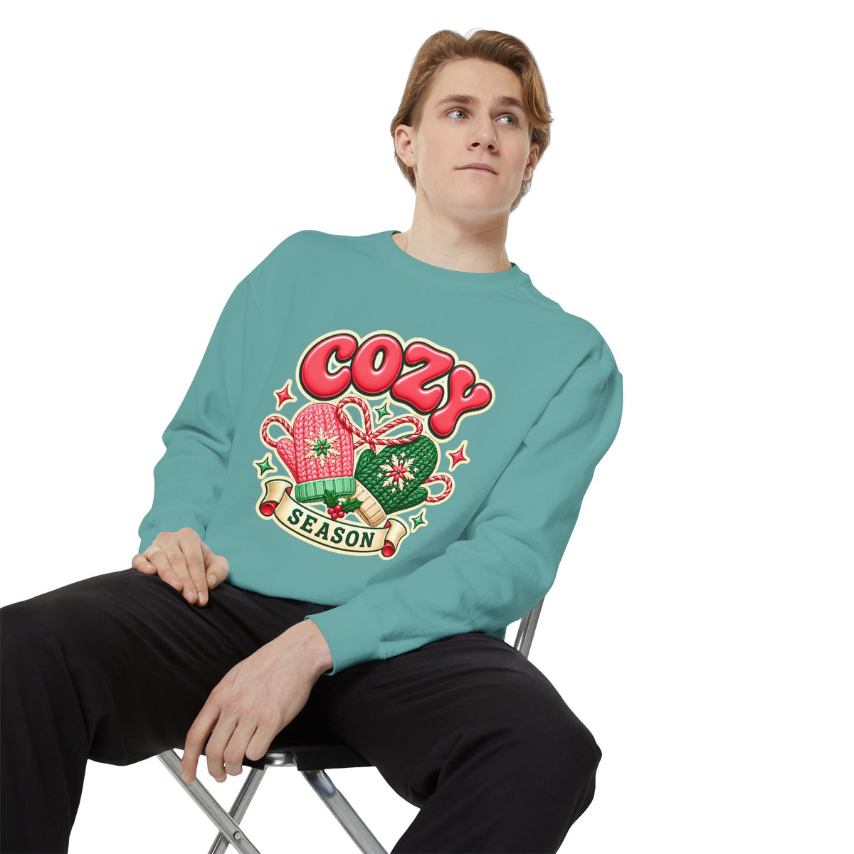 Cozy Season Christmas Sweatshirt 🧤🎄☕️