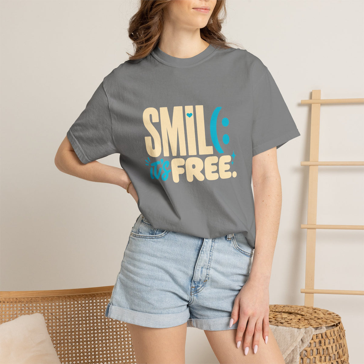 SMIL(: It’s Free Garment-Dyed Graphic Tee