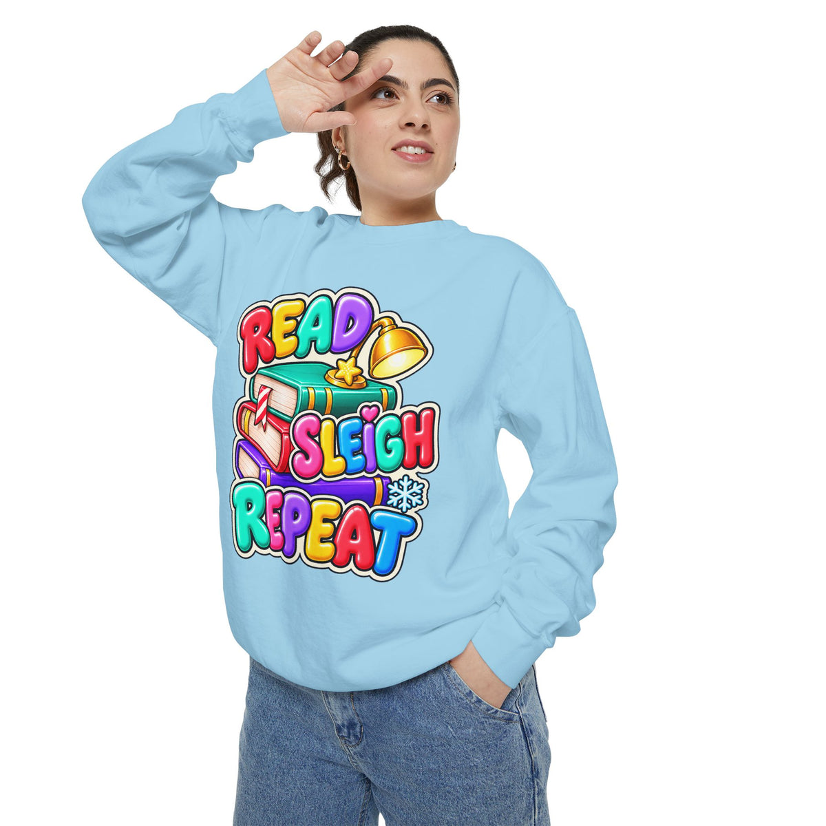 Read, Sleigh, Repeat Christmas Sweatshirt 📚🔔❄️