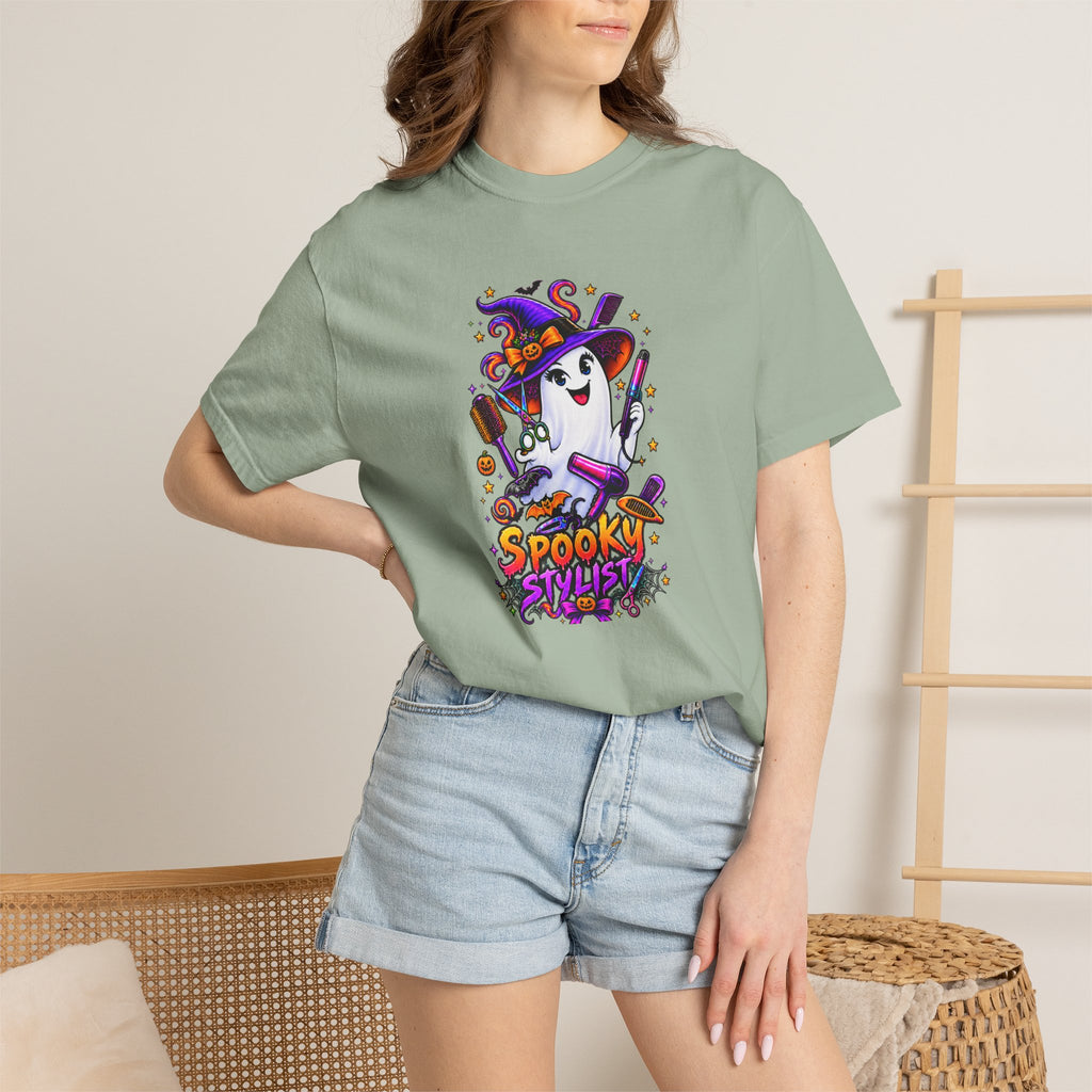 Spooky Stylist Halloween Tee – Adult Unisex Beauty Salon Party Shirt