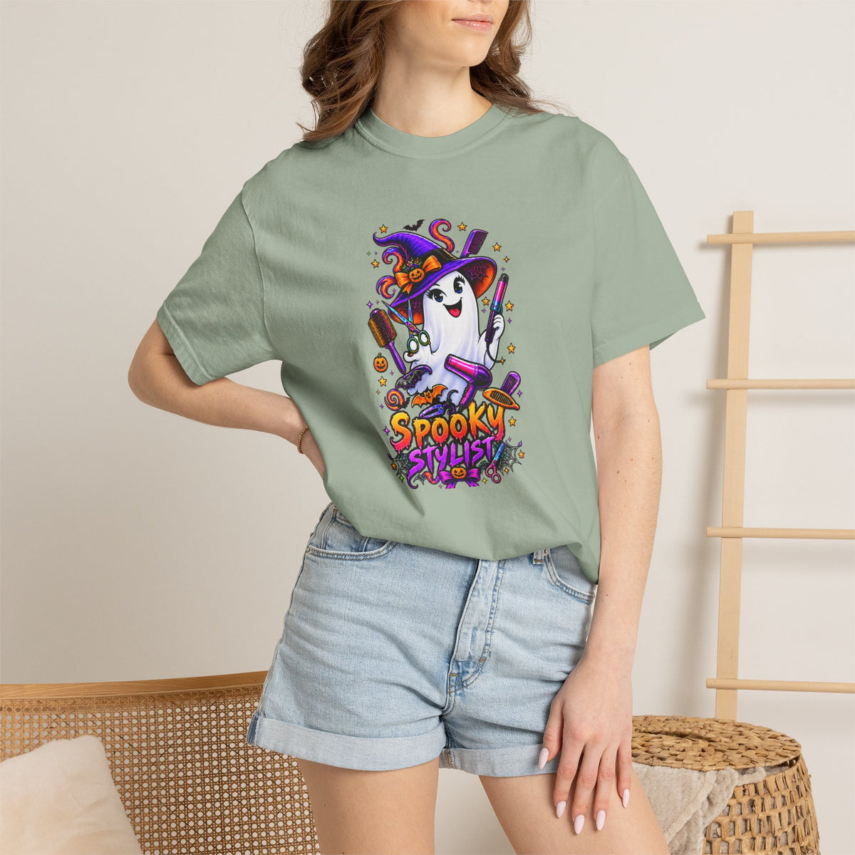 Spooky Stylist Halloween Tee – Adult Unisex Beauty Salon Party Shirt