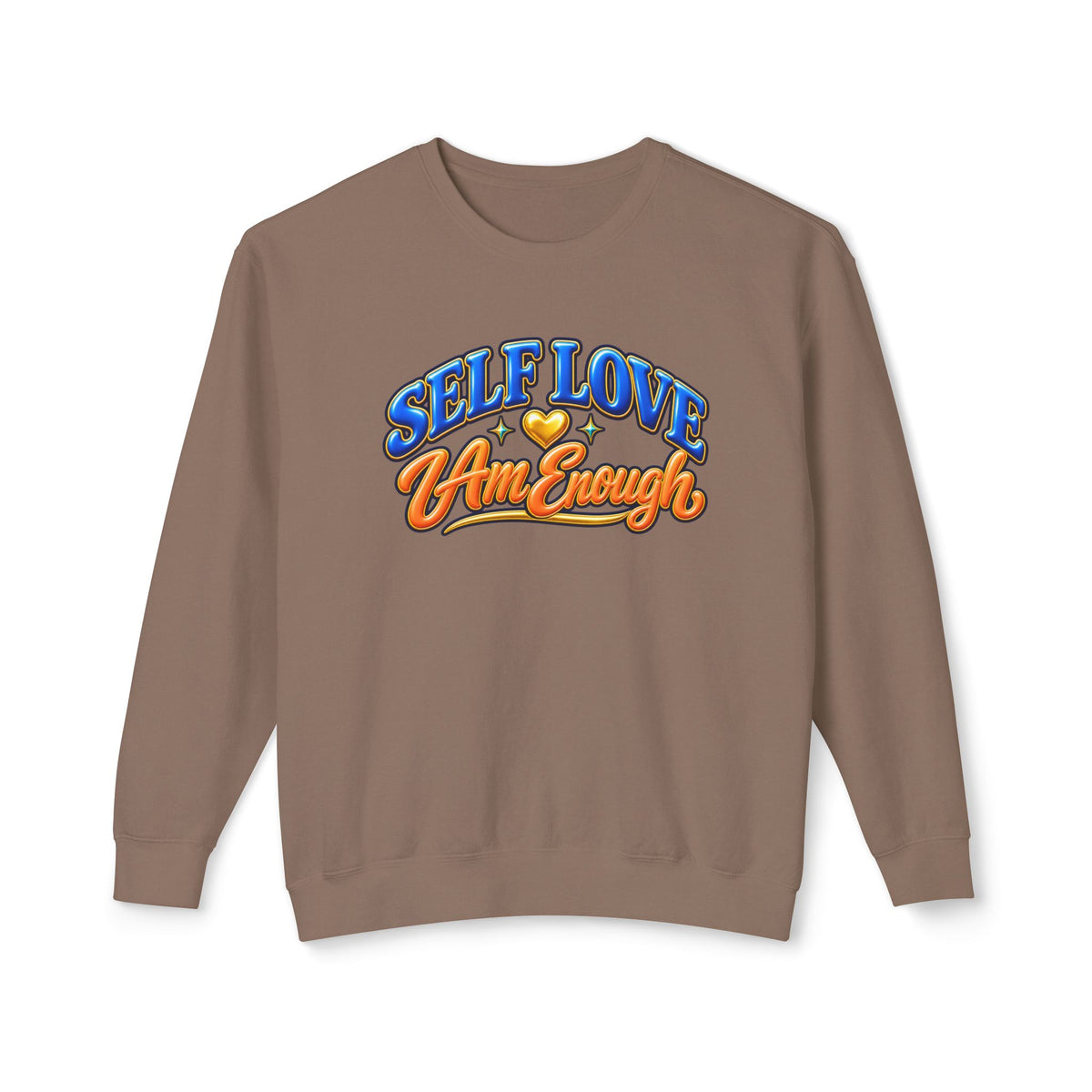 Self Love "I Am Enough" Crewneck Sweatshirt — Retro Positive Message Pullover