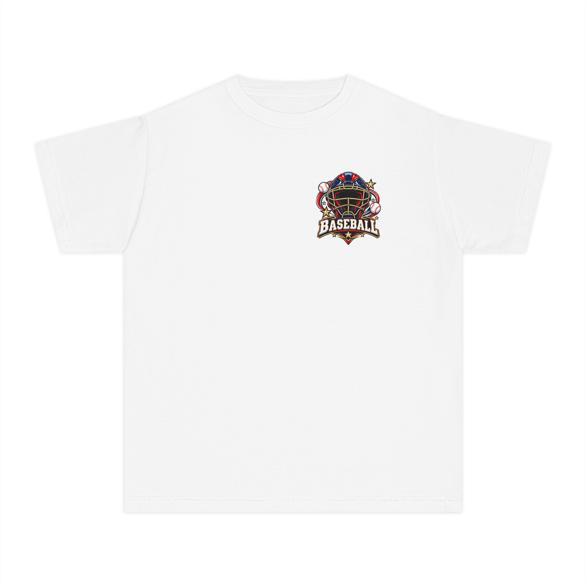 Baseball Catcher Mask Youth Tee — Patriotic Baseball Graphic T‑Shirt  ⚾