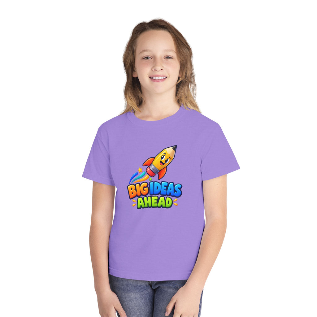 🚀 Big Ideas Ahead Rocket Pencil Kids Tee