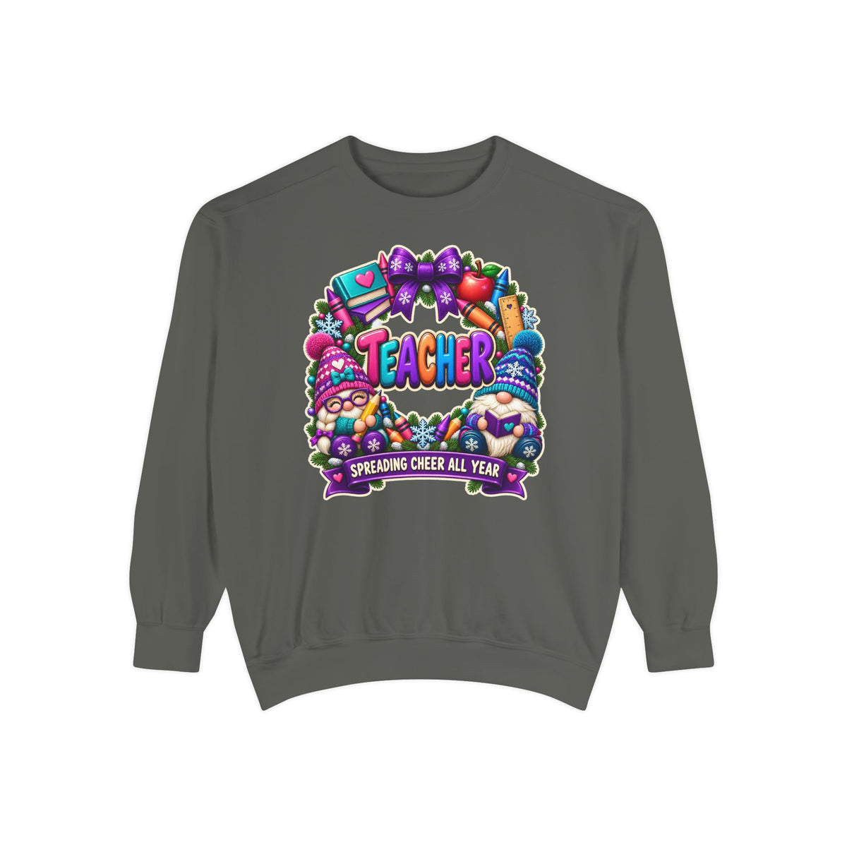 Teacher Spreading Gnomes Cheer All Year Christmas Sweatshirt