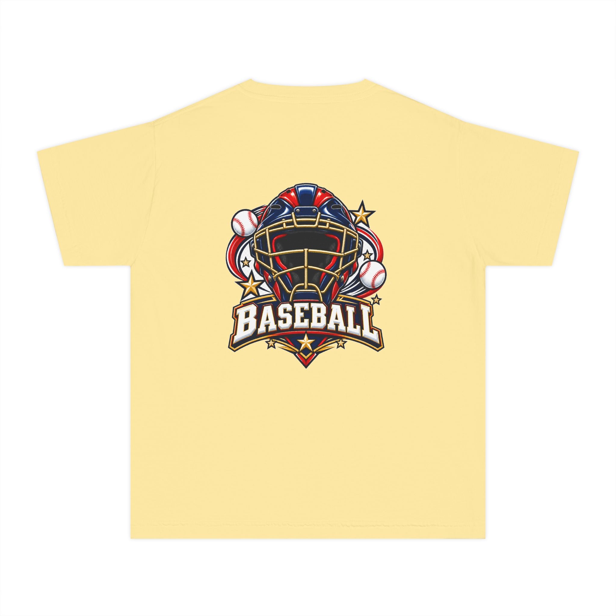 Baseball Catcher Mask Youth Tee — Patriotic Baseball Graphic T‑Shirt  ⚾