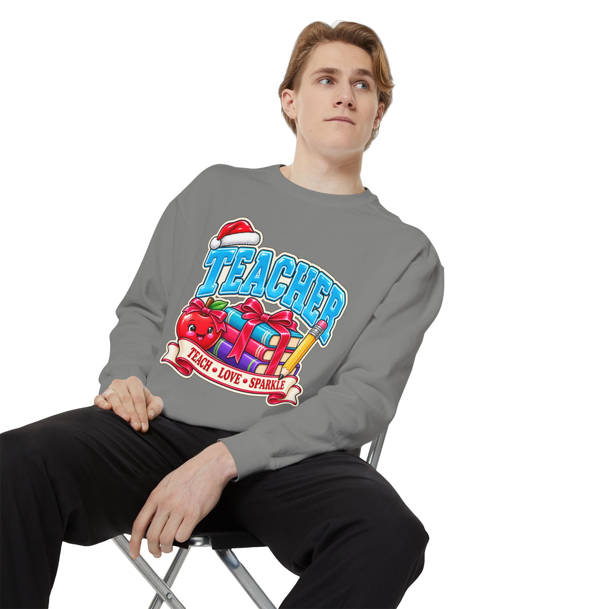 Teach • Love • Sparkle Christmas Teacher Sweatshirt