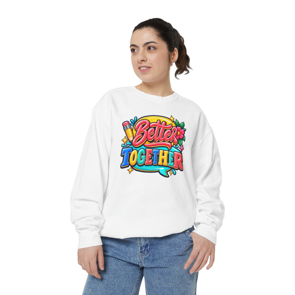 Better Together Sweatshirt Colorful Retro Graphic Crewneck
