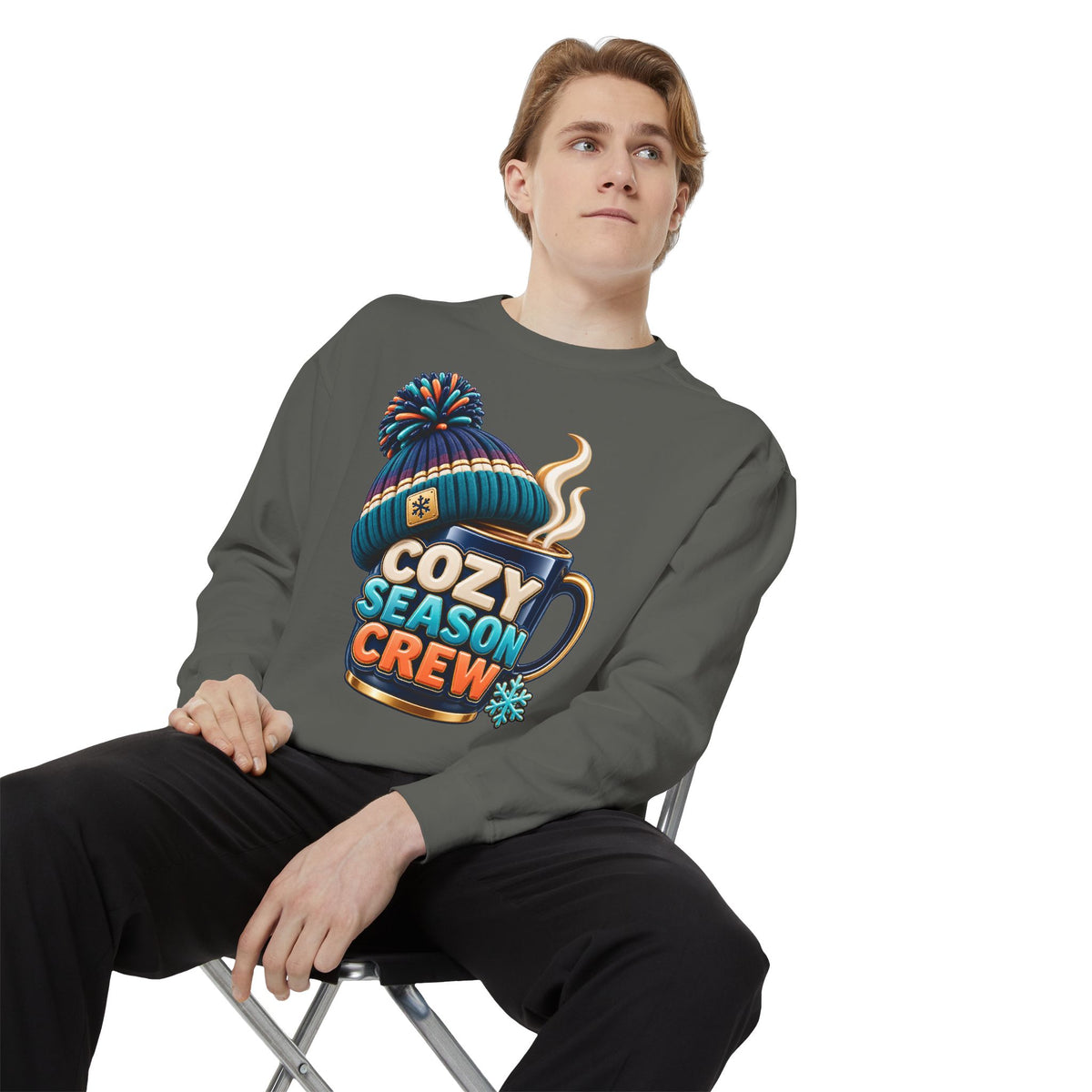 Cozy Season Crew Coffee Lover Sweatshirt ☕️❄️ | Winter Coffee Graphic Pullover
