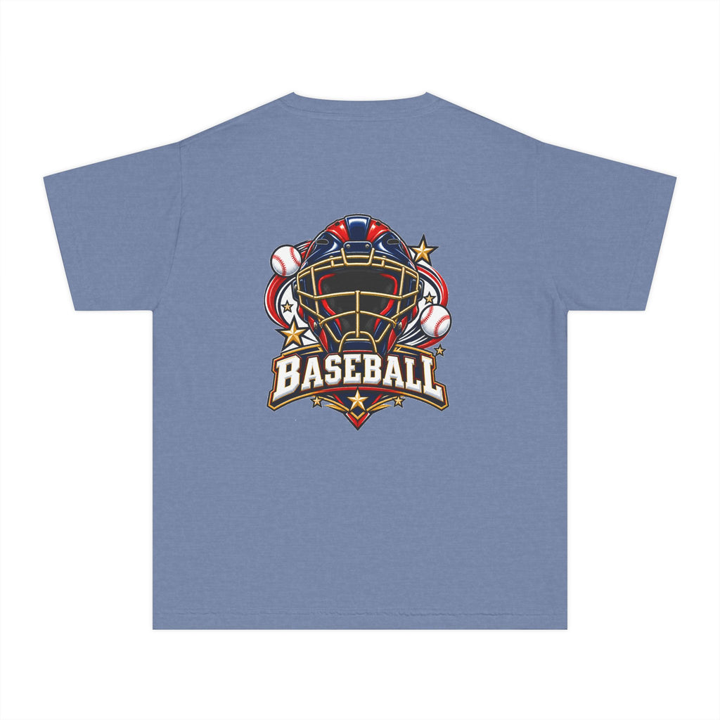 Baseball Catcher Mask Youth Tee — Patriotic Baseball Graphic T‑Shirt  ⚾