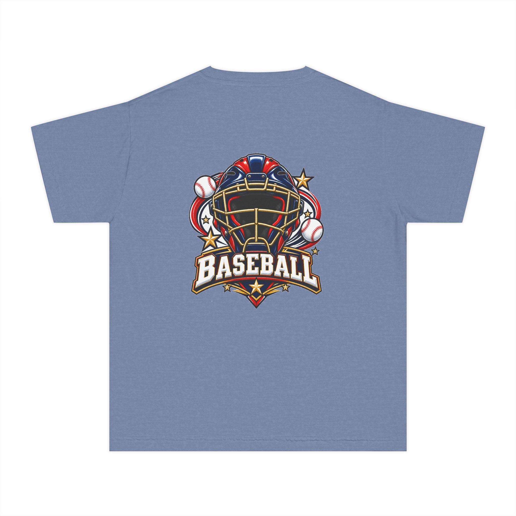 Baseball Catcher Mask Youth Tee — Patriotic Baseball Graphic T‑Shirt  ⚾