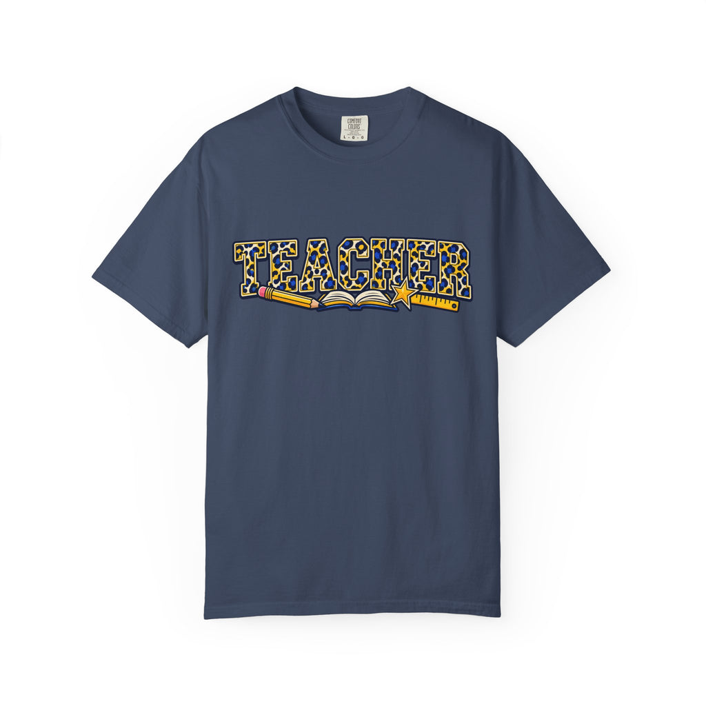 Leopard Print Teacher Comfort Colors® Heavyweight Tee 🍎✏️