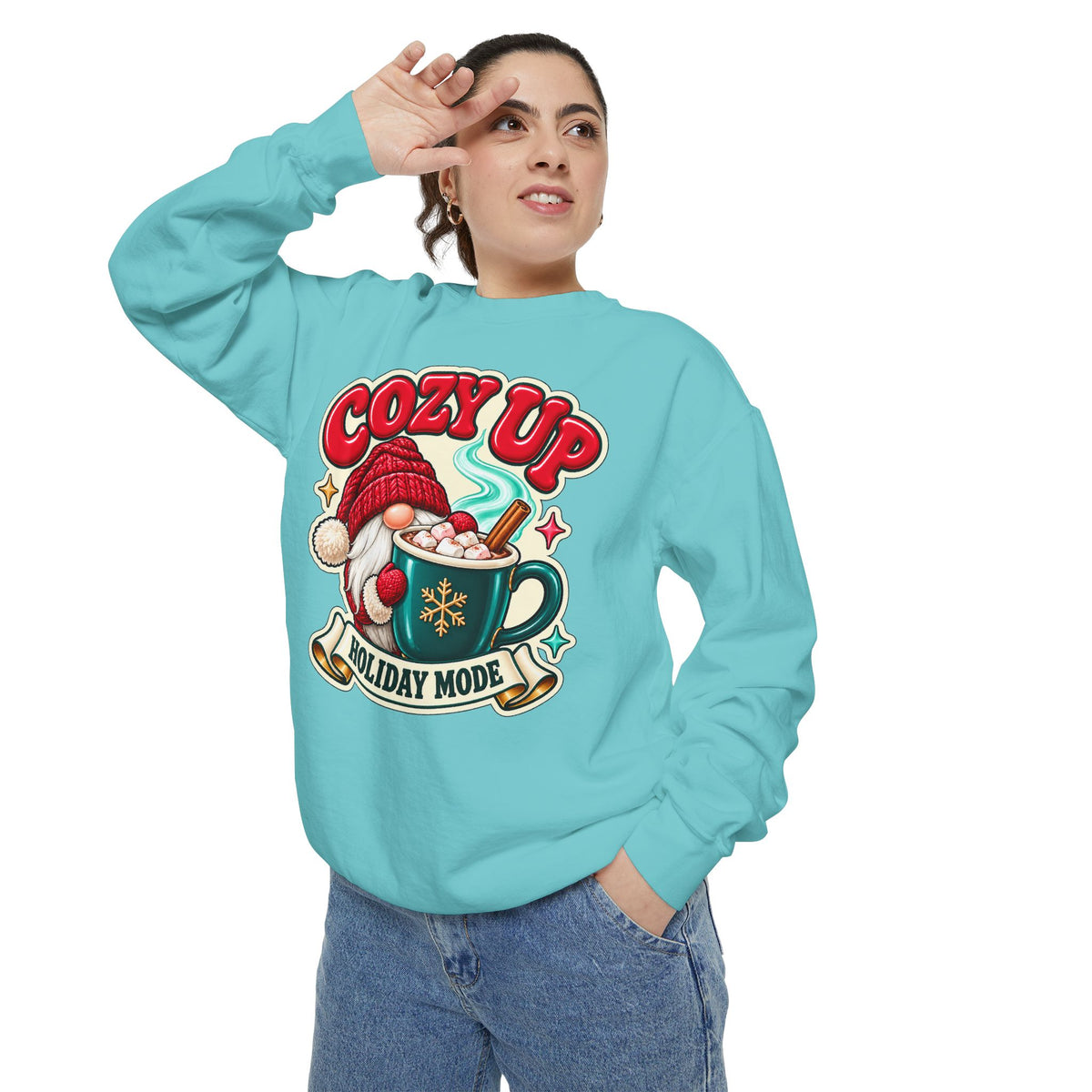 Cozy Up Christmas Mode Gnome Cocoa Sweatshirt