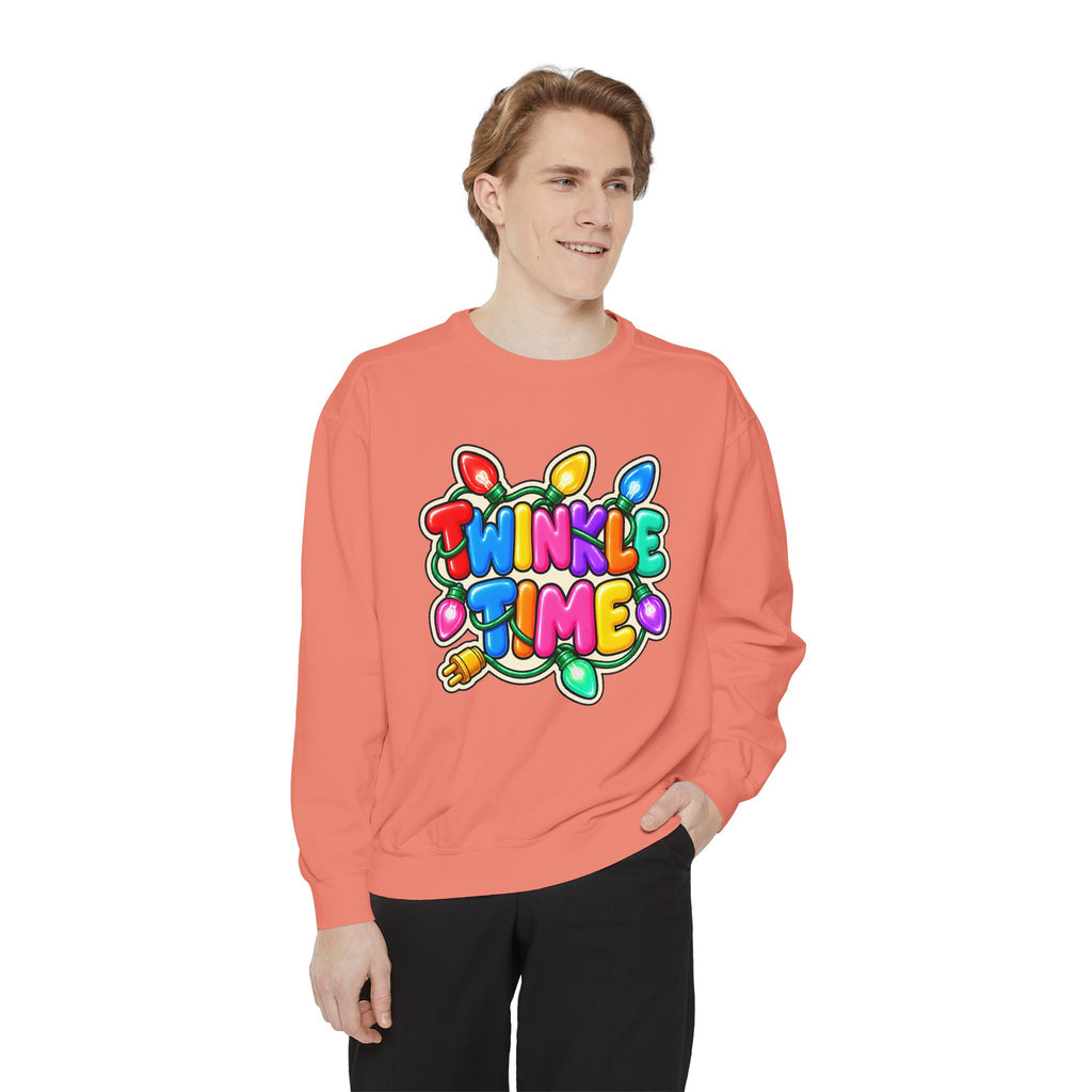 Twinkle Time Christmas - Colorful Holiday Light Graphic  Sweatshirt