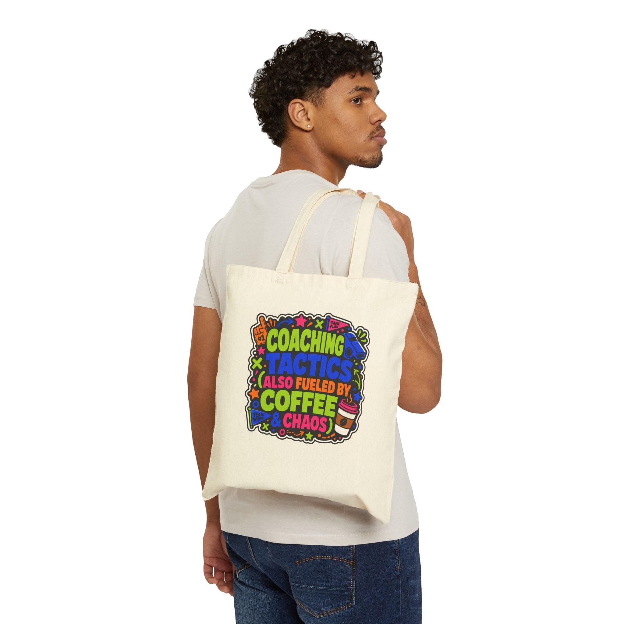Coaching Tactics Fueled by Coffee and Chaos - Canvas Tote