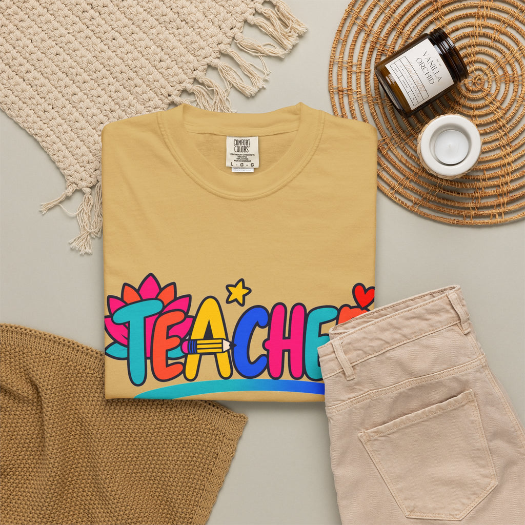 Colorful Teacher Comfort Colors® Heavyweight Tee 🍎✏️