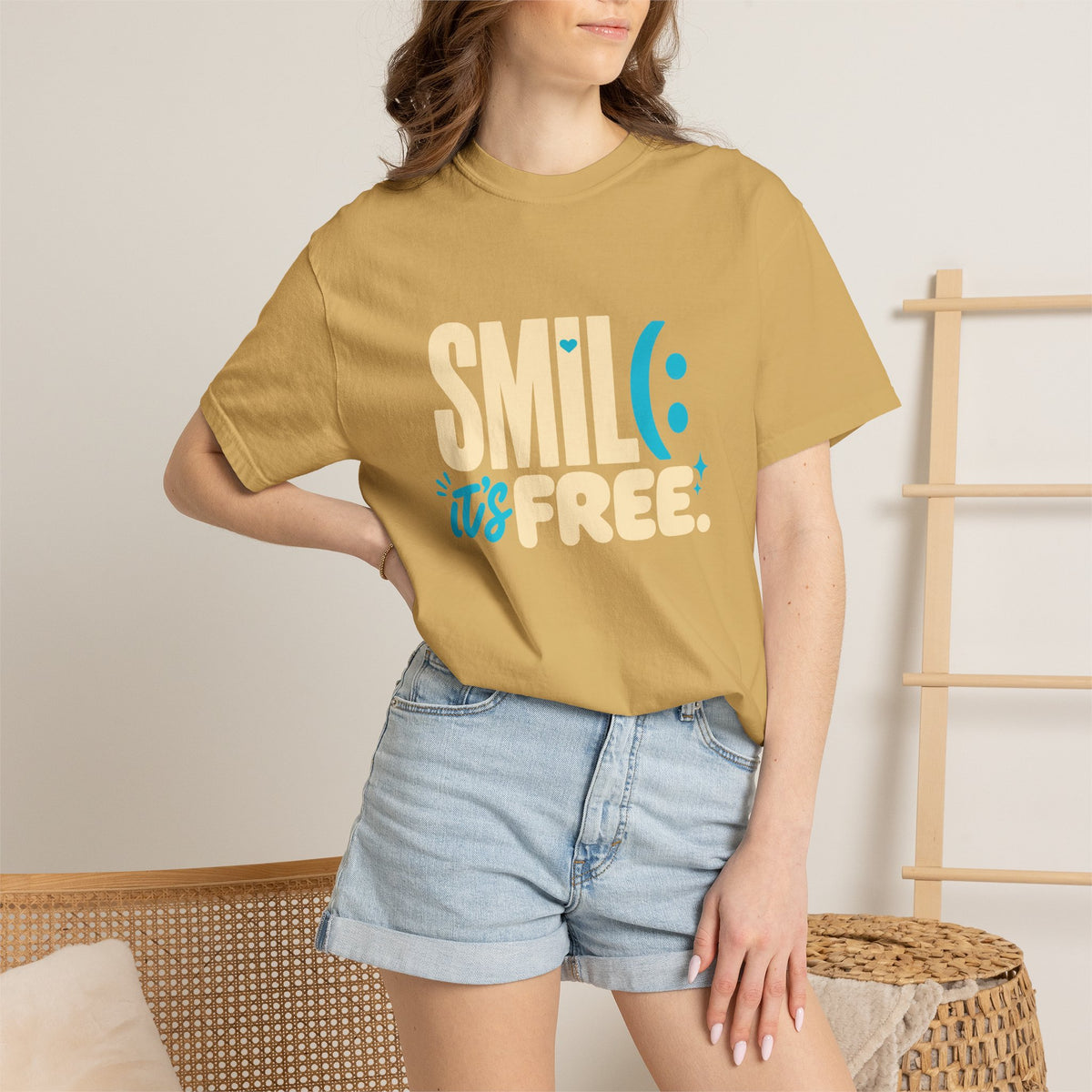SMIL(: It’s Free Garment-Dyed Graphic Tee