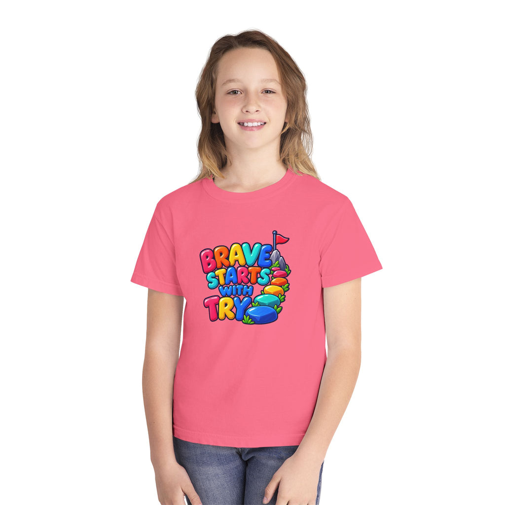 🏔️ Brave Starts With Try Youth Tee