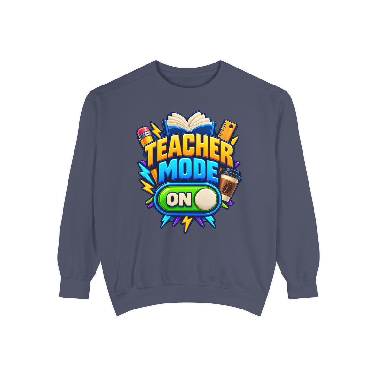 Teacher Mode On Sweatshirt 📚☕ | Funny Teacher Crewneck