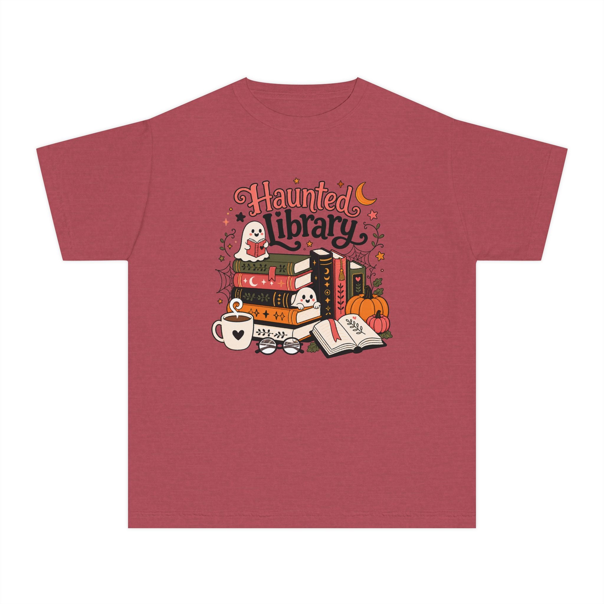 Haunted Library Youth Retro Tee 🎃📚