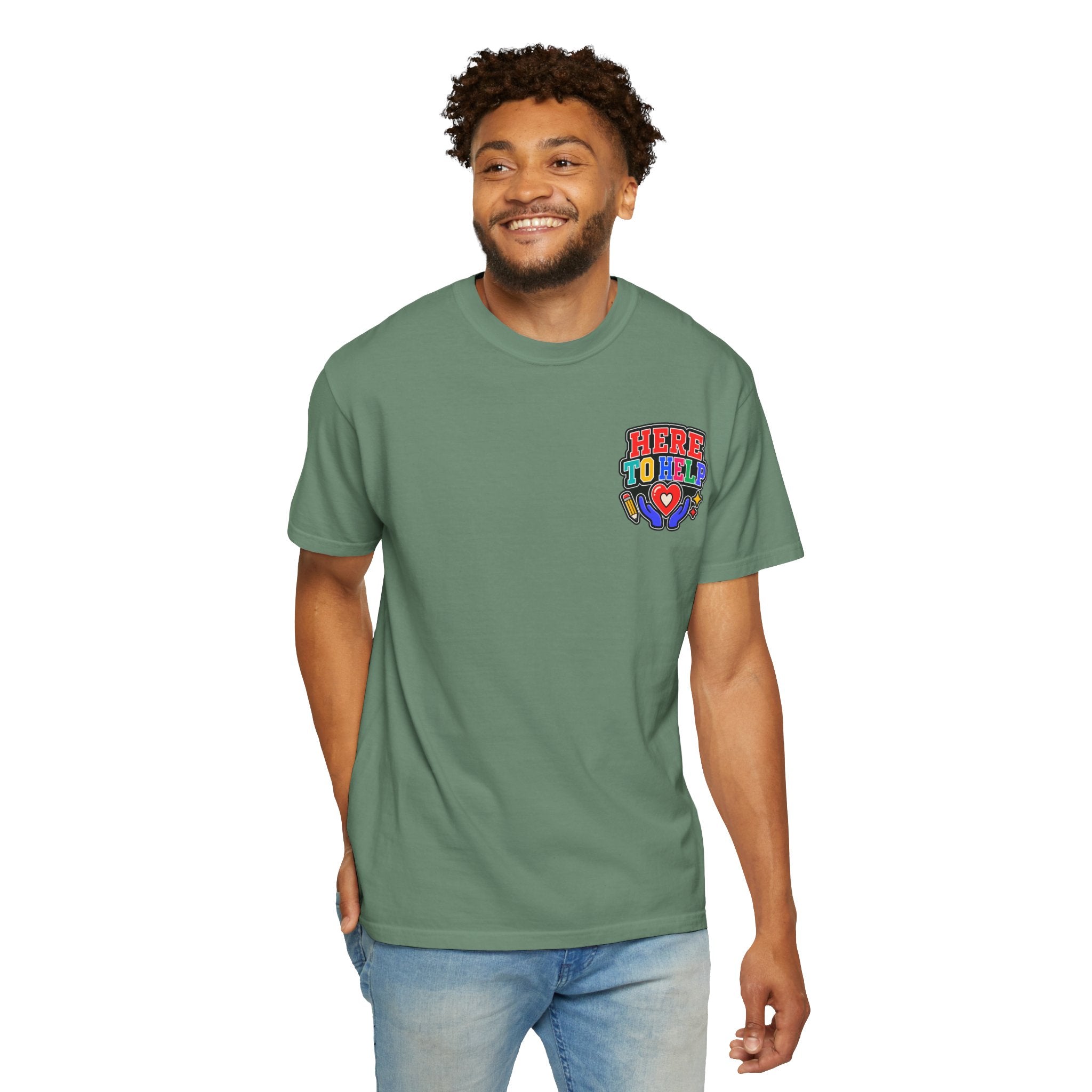 Here to Help School Support Staff Comfort Colors® Tee 🍎✏️