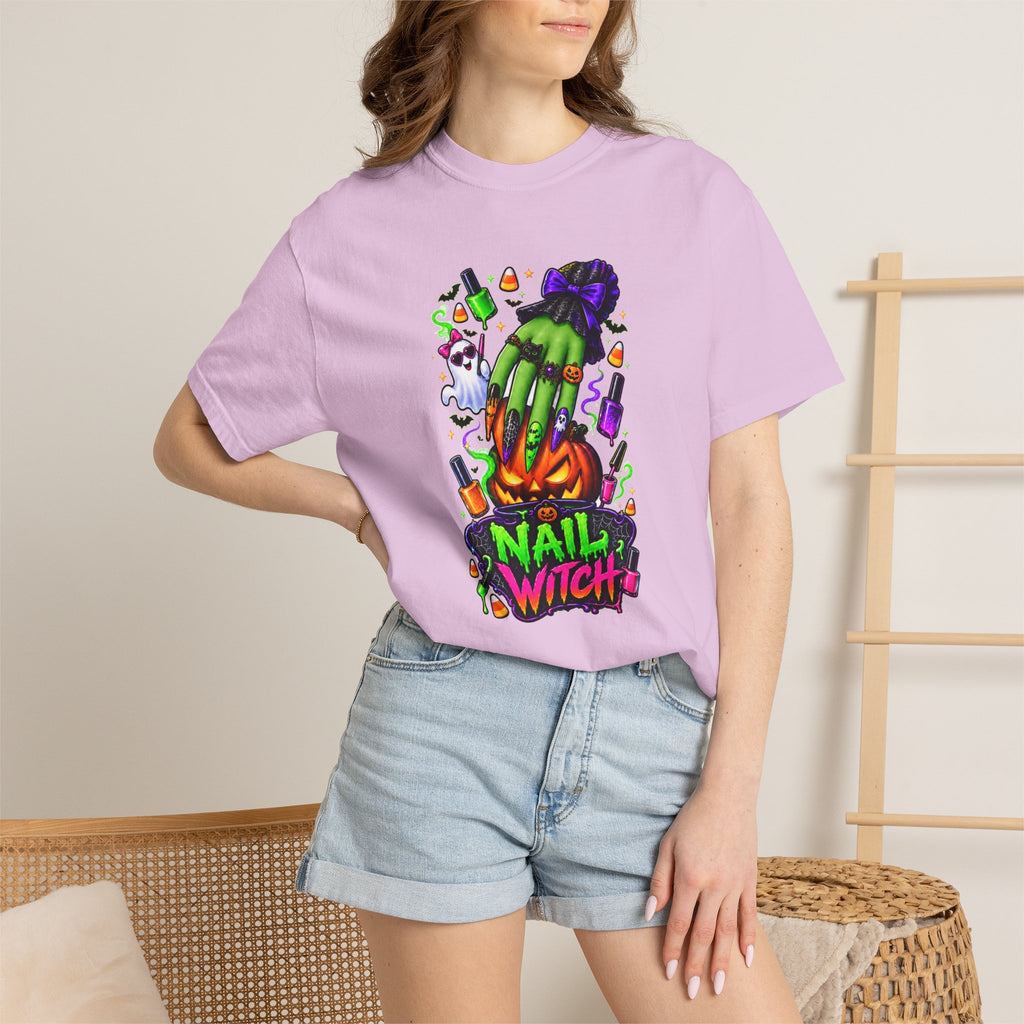 Nail Witch Halloween Tee – Adult Unisex Nail Tech & Beauty Salon Shirt