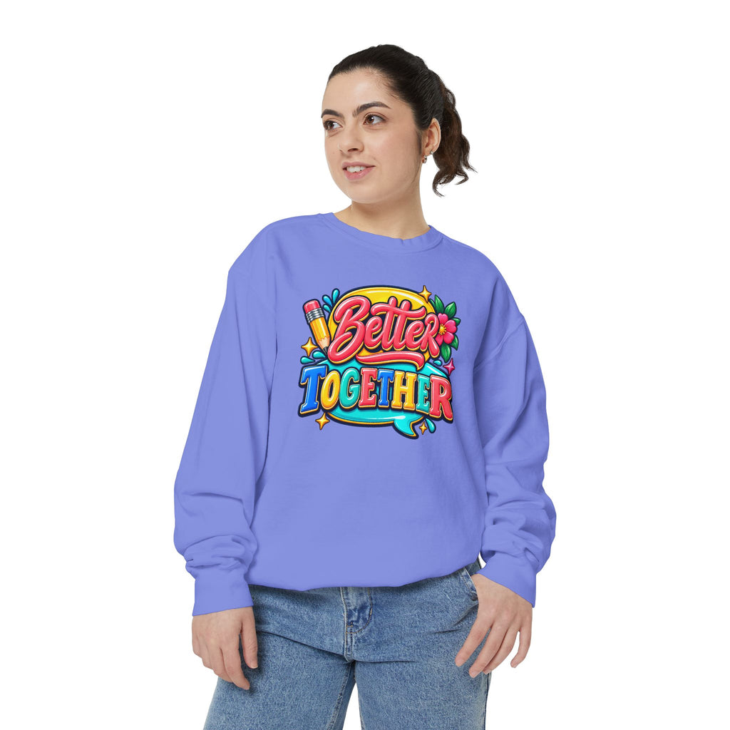 Better Together Sweatshirt Colorful Retro Graphic Crewneck