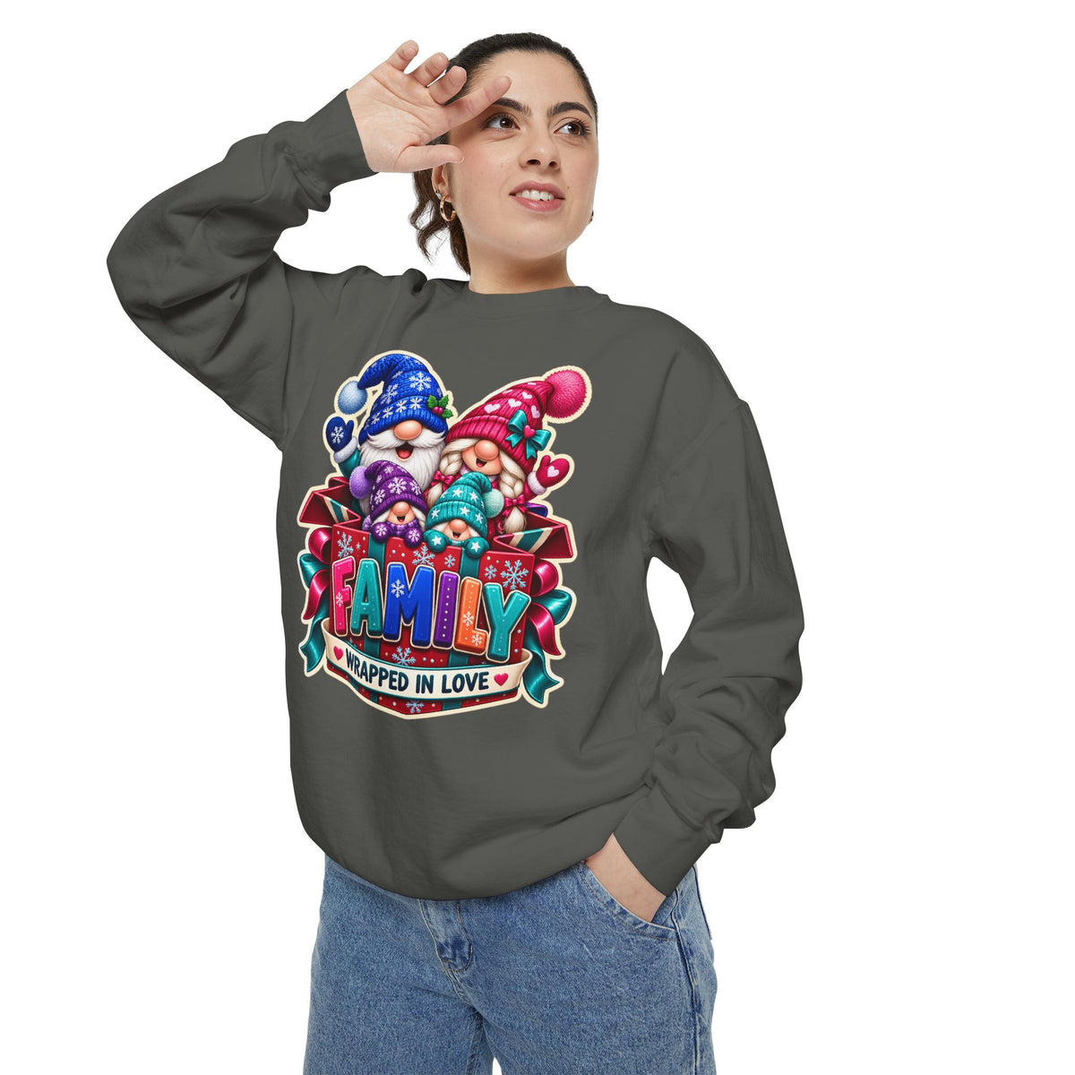 Family Wrapped in Gnome Love Christmas Sweatshirt