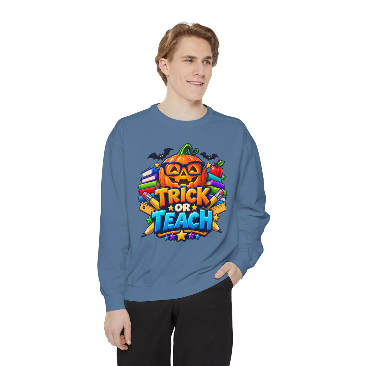 Trick or Teach Halloween Teacher Sweatshirt 🎃📚 | Pumpkin School Crewneck
