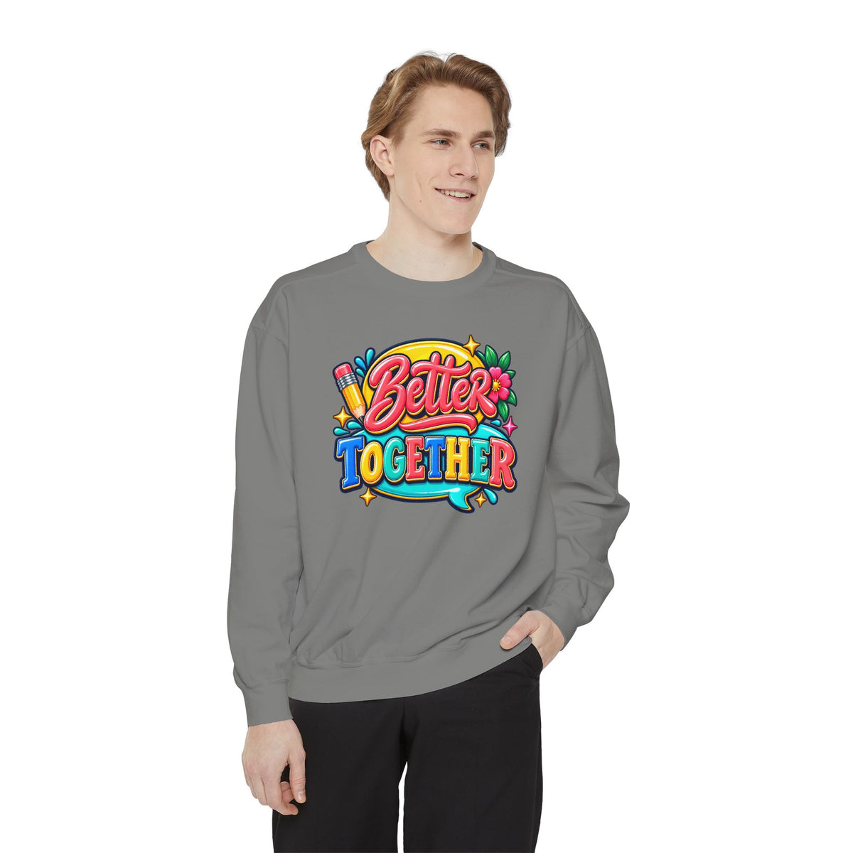Better Together Sweatshirt Colorful Retro Graphic Crewneck