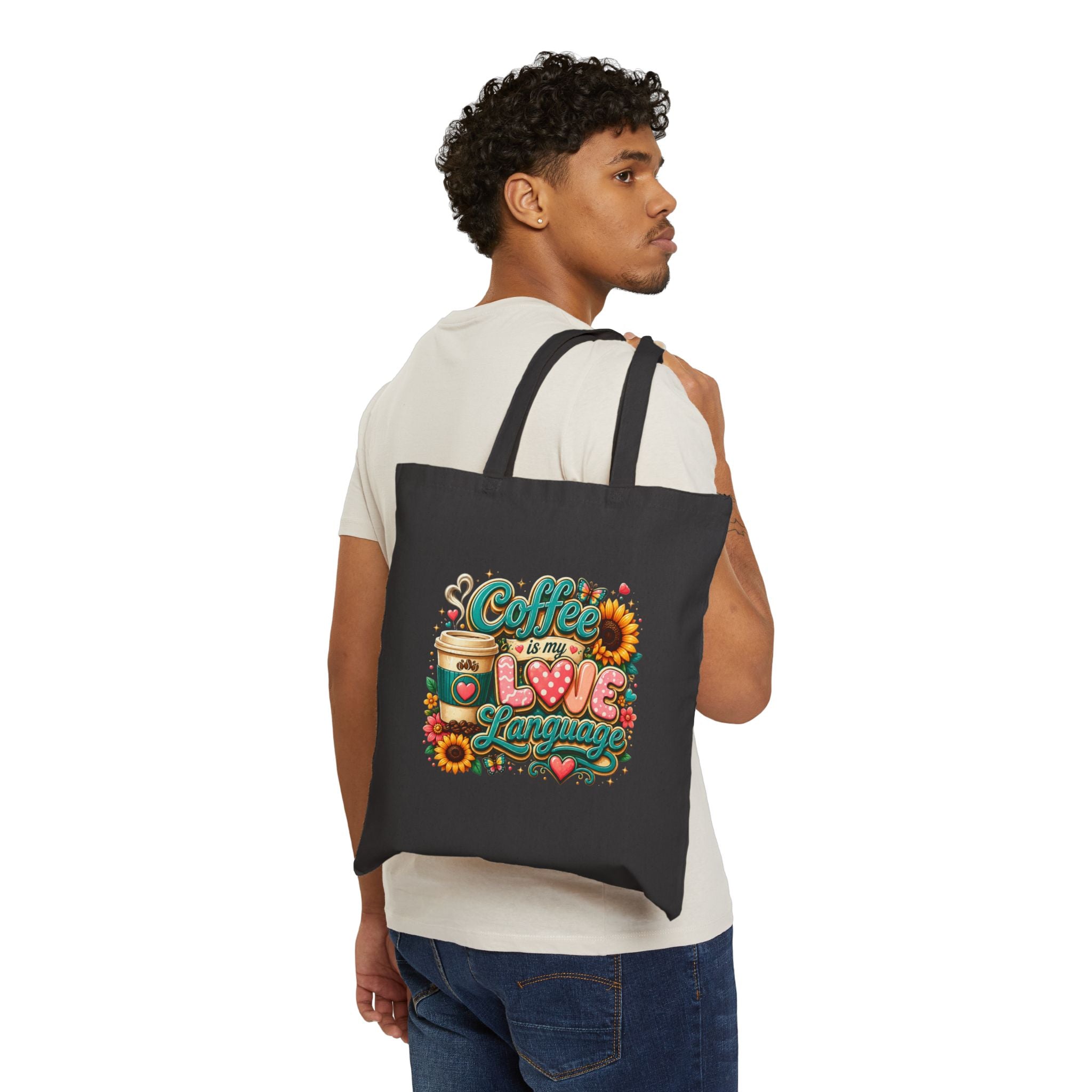 Coffee Is My Love Language - Coffee Lover Grocery Canvas Tote
