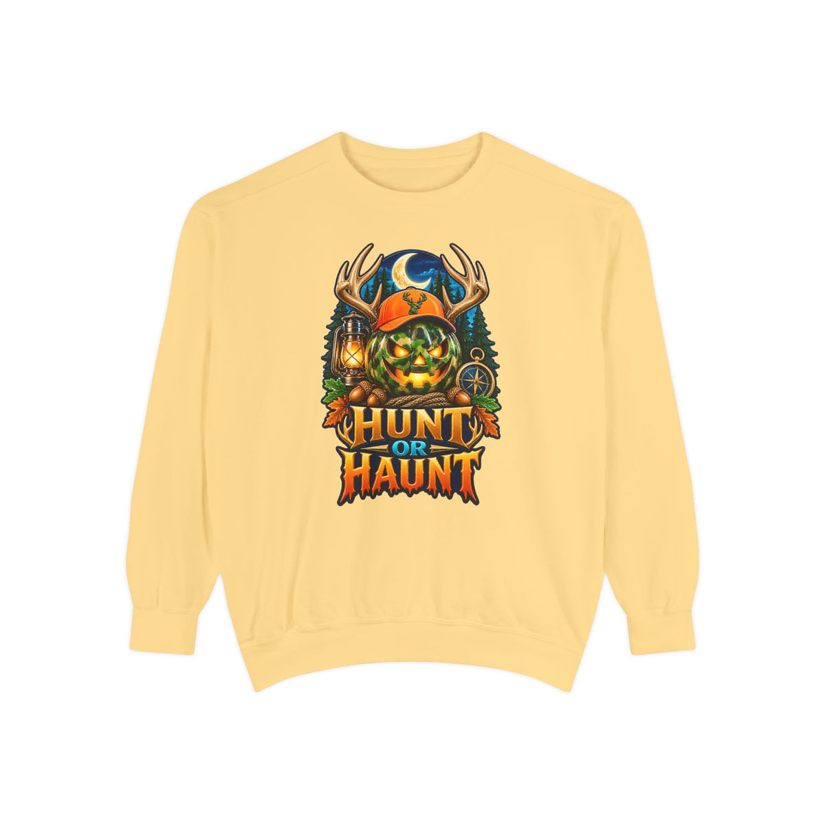 Hunt or Haunt Halloween Sweatshirt 🎃🍂 | Pumpkin Outdoor Crewneck