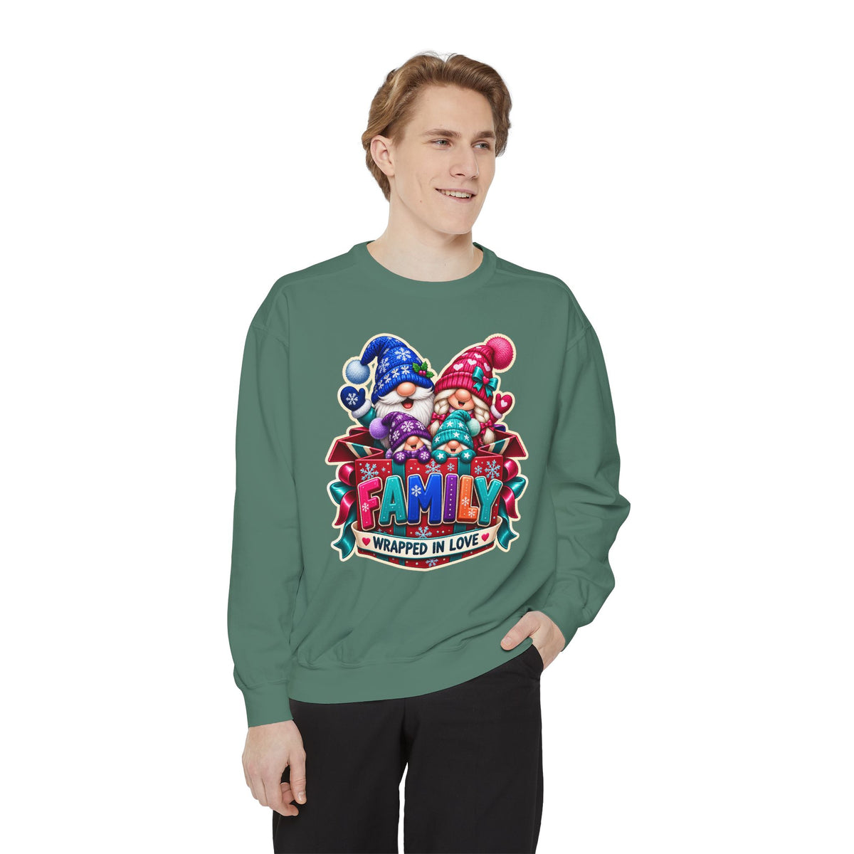 Family Wrapped in Gnome Love Christmas Sweatshirt