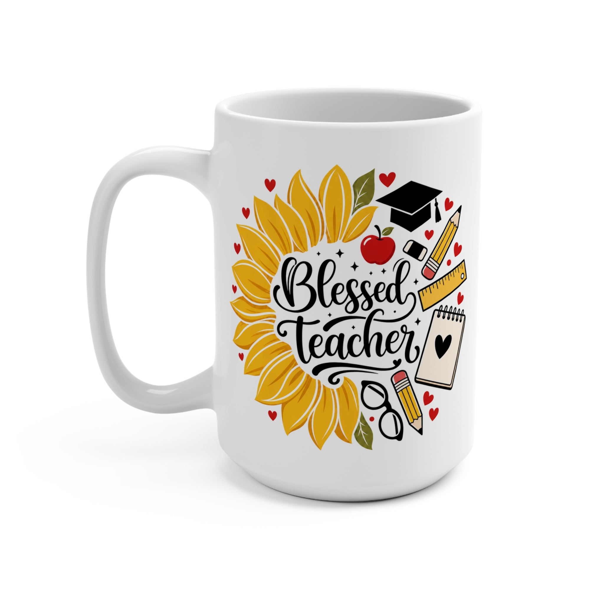 Blessed Teacher Mug - Sunflower Teacher Coffee Cup - Inspirational Teacher Gift - Teacher Appreciation Mug