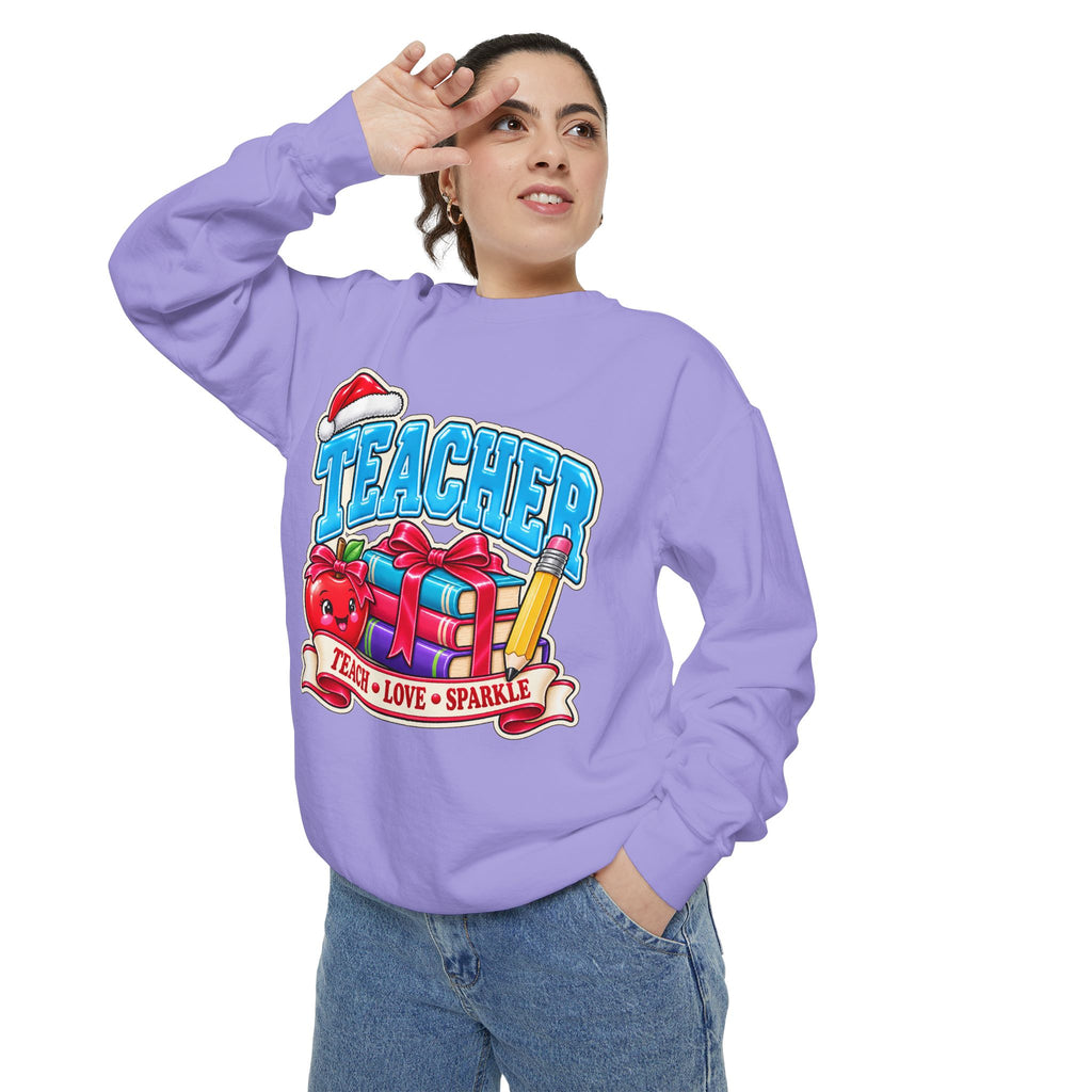 Teach • Love • Sparkle Christmas Teacher Sweatshirt