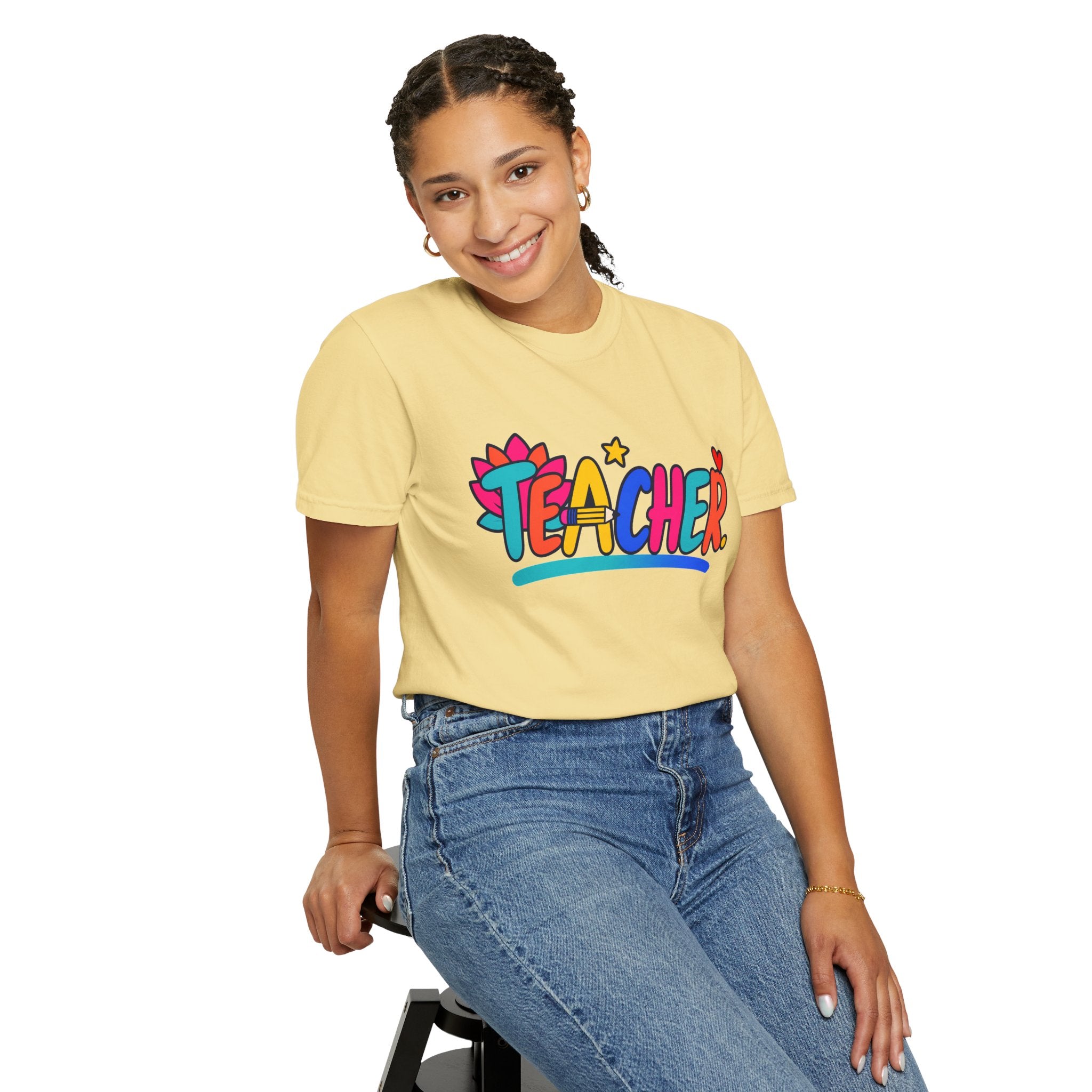 Colorful Teacher Comfort Colors® Heavyweight Tee 🍎✏️