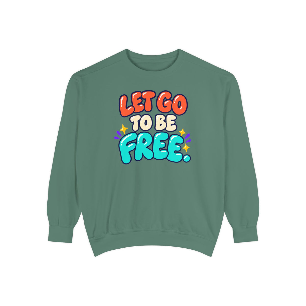 Let Go to Be Free Relaxed-Fit Sweatshirt — Lavender & Gray
