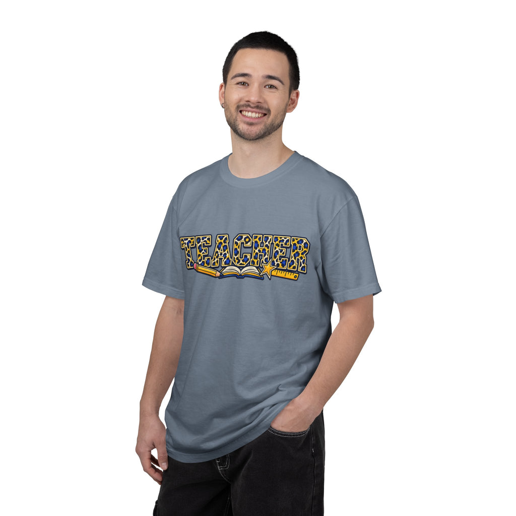 Leopard Print Teacher Comfort Colors® Heavyweight Tee 🍎✏️