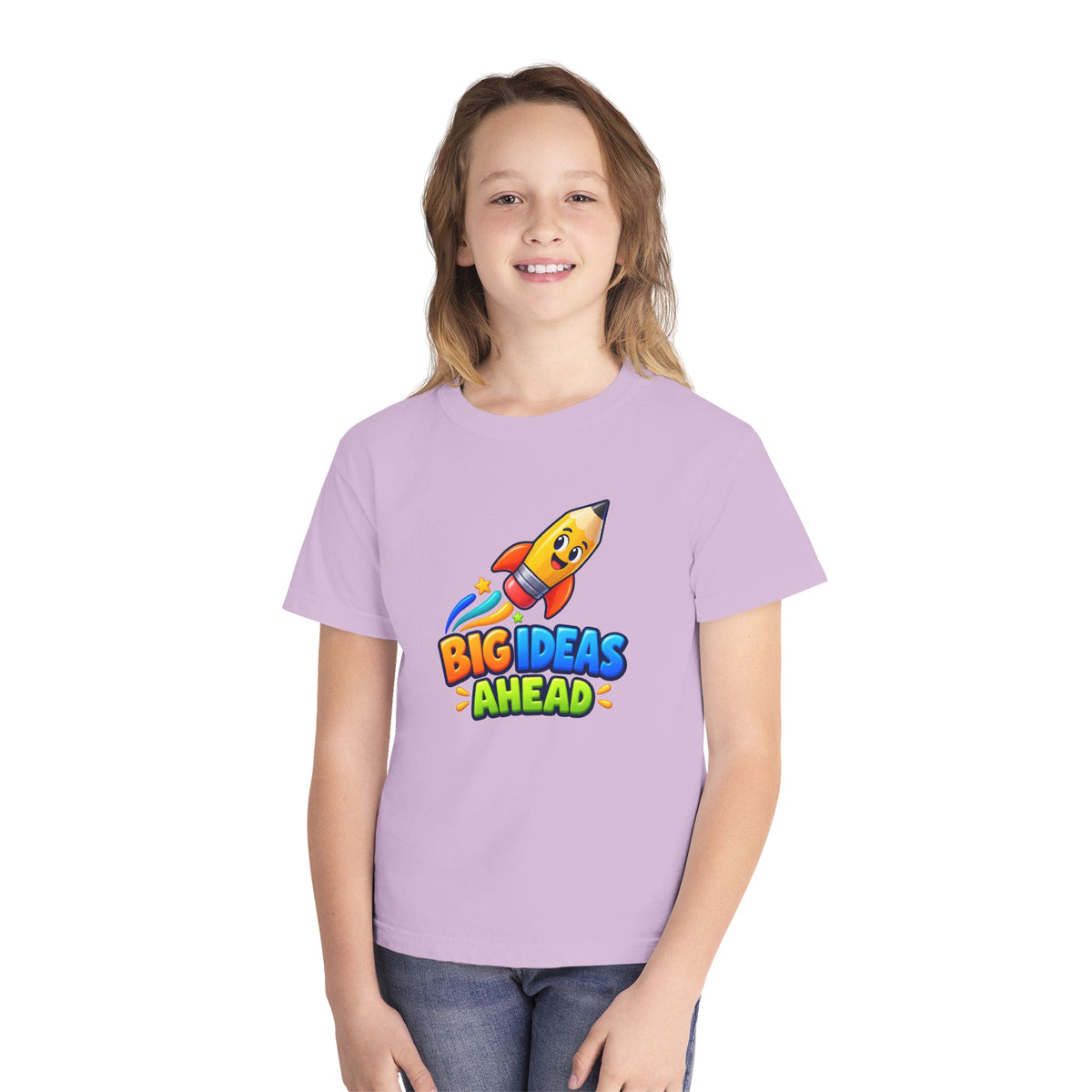 🚀 Big Ideas Ahead Rocket Pencil Kids Tee