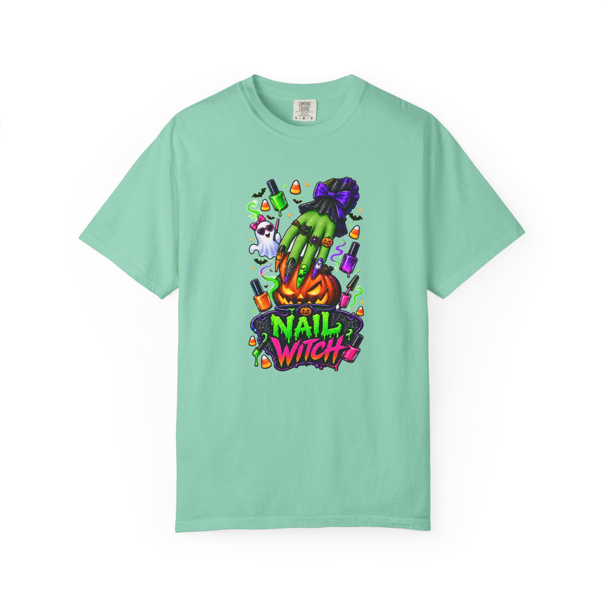 Nail Witch Halloween Tee – Adult Unisex Nail Tech & Beauty Salon Shirt