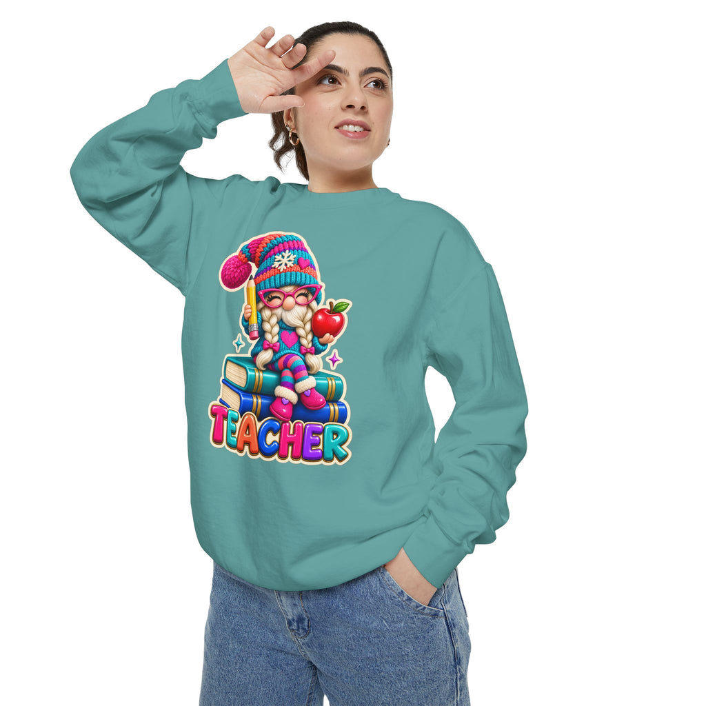 Teacher Gnome Book Lover Holiday Sweatshirt