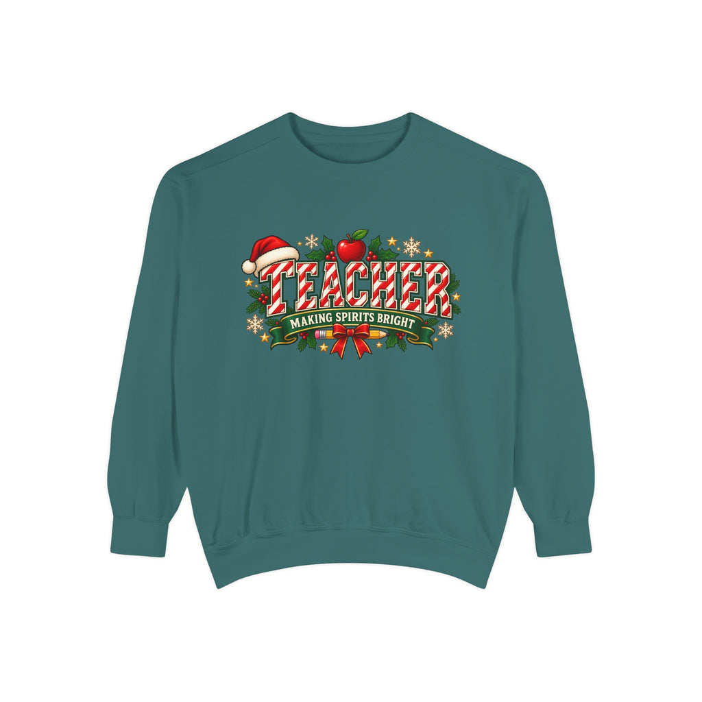 Teacher Making Spirits Bright Christmas Sweatshirt