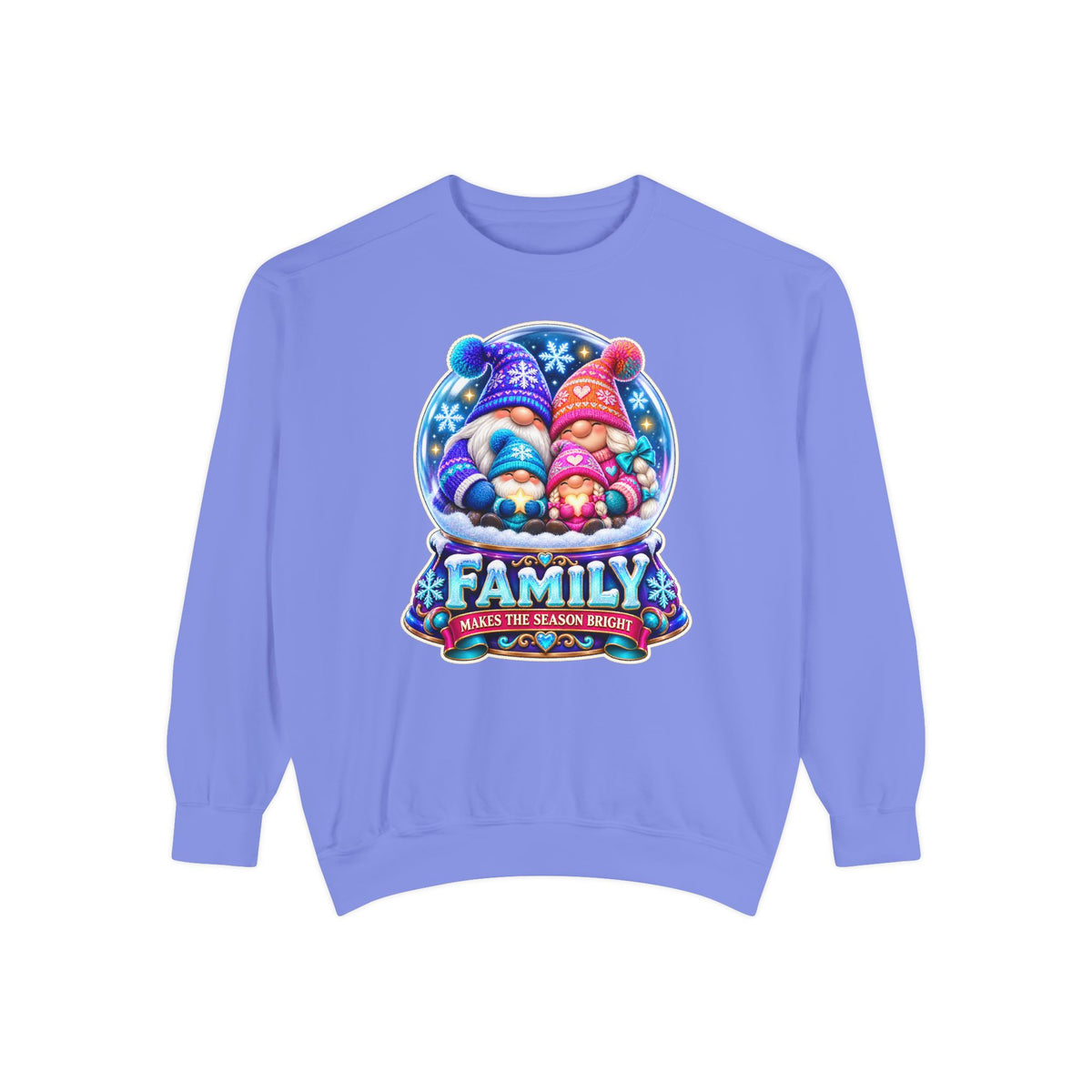 Family Gnome Christmas Sweatshirt "Family Makes the Season Bright"